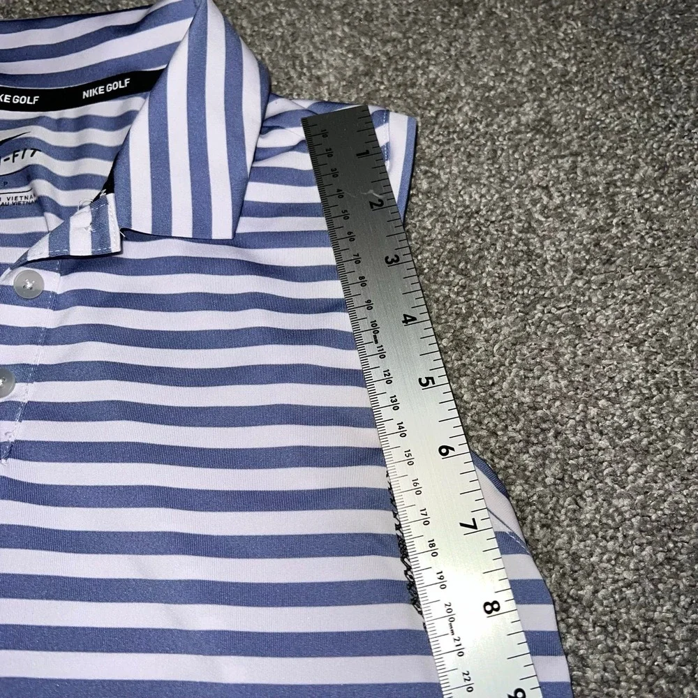 Women's Nike golf shirt tank top size small dri-fit blue and white
